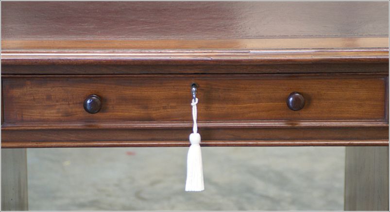 2069 Antique Victorian Mahogany Pedestal Desk (8)